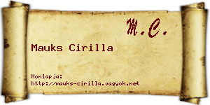 Mauks Cirilla névjegykártya